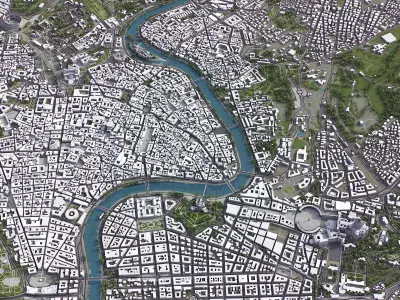 Rome - city center Low-poly 3D model