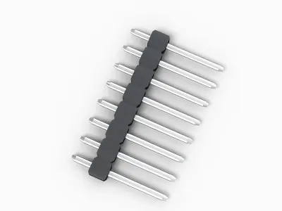 Straight Male Header 3D model