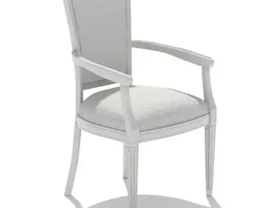White Chair With Cushion 3D model