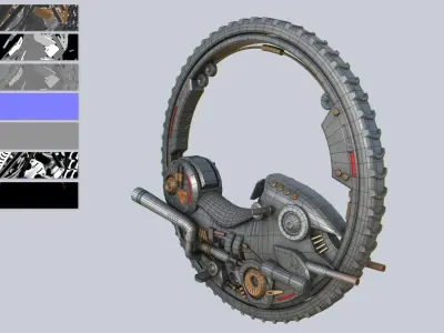 Mono wheel vehicle Low-poly 3D model by Anima-Z