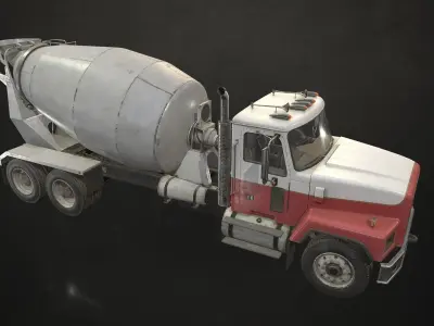 Classic Mixer Truck Low-poly 3D model