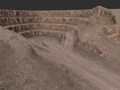 Open Pit Mine Opening 2 Low-poly 3D model