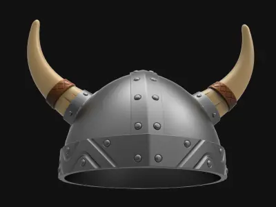 Metallic Viking Helmet Virtual  3dPrint 3D model