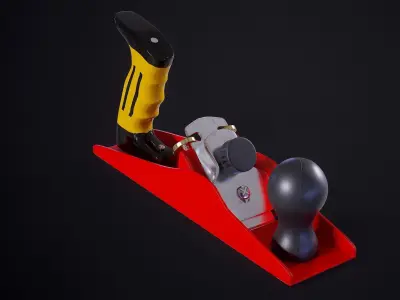 Hand Bench Plane Red PBR Low-poly 3D model