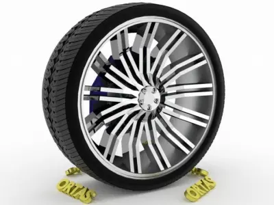 ORTAS CAR WHEEL RIM 86 GAME READY WHEEL RIM TIRE 3D model