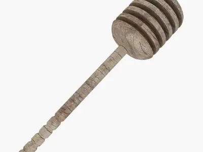Honey Dipper Old and Antique Low-poly 3D model