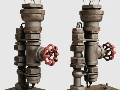 Metal Lamp 01 Low-poly 3D model