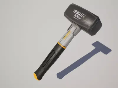  Sledge Hammer Low-poly 3D model