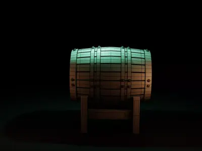 Free Barrel Free low-poly 3D model