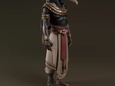 Thoth Ancient Egyptian God Low-poly 3D model