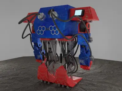 Sci-Fi Robot Low-poly 3D model