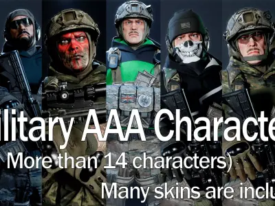 Soldiers AAA-Pack UE Low-poly 3D model