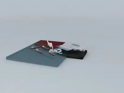 Sea Electric Dam Concept and Desalination Free 3D model