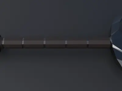 Battle sword Low-poly 3D model