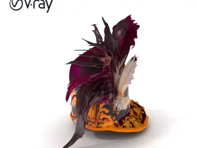 Baroque Feathered Hat Model Pack Low-poly 3D model