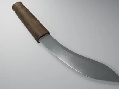 Knife of fighting knife weapon free 3D model  Free low-poly 3D model