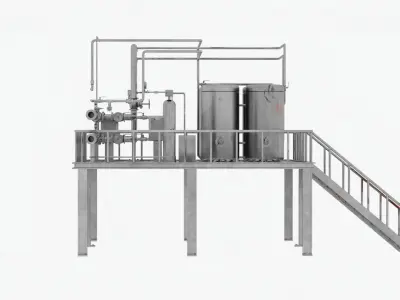 Factory Industrial Kitbash Low-poly 3D model