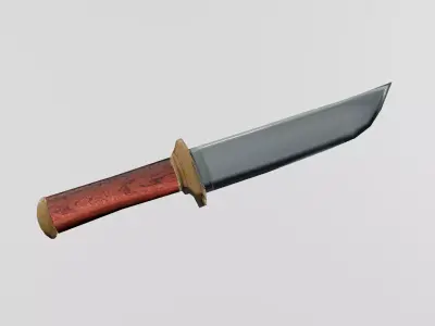Bowie Knife PBR and Realtime Optimized Model Low-poly 3D model