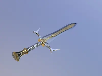 Lowpoly Gameready Fantasy Sword 3D model Low-poly 3D model