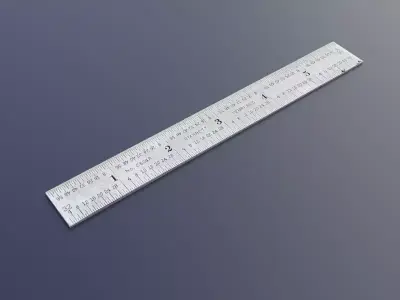 6 Inch Steel Scale Low-poly 3D model
