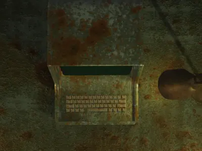 Rusty computer like in fallout Low-poly 3D model