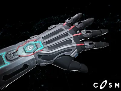Cyberpunk X3 Combat Gloves Low-poly 3D model