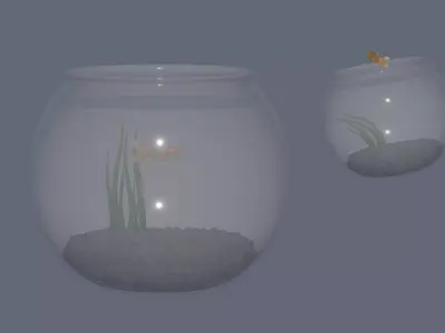 Round Aquarium with GoldFish 3D model