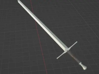 Medieval Long Sword Free low-poly 3D model