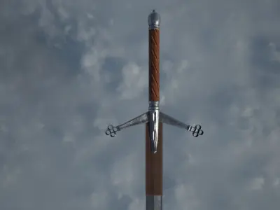 Low Poly Scottish Claymore Free low-poly 3D model