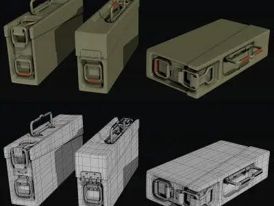 Military Crates Low-poly 3D model purchase