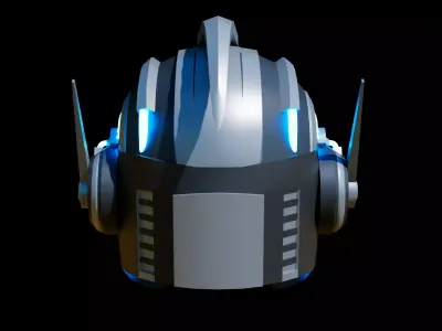 Low Poly Sci Fi Cyberpunk Helmet 3D Model Low-poly 3D model
