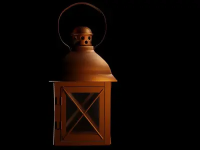 Lantern Model 1 golden 3D model