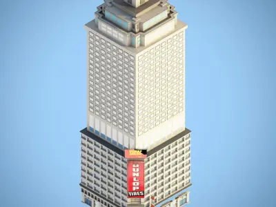 Isometric town 3D model