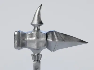 Warpick pair of metal swords with blades Low-poly 3D model