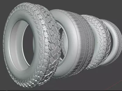 Realistic Car Tyre 3D Model  Vehicle Wheel Asset Low-poly 3D model