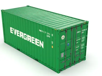 20 feet EVERGREEN standard shipping container 3D model