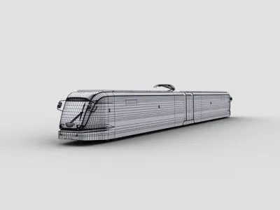 Low Poly Tram 17 Low-poly 3D model