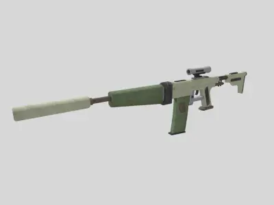 no brand low poly assault rifle 1 Low-poly 3D model