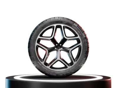 High-Detail Realistic Wheel Concept Design 4K Textures  3D model Low-poly 3D model V1