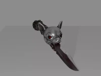 Chihuahua Head Survival Knife 3D Model DVL 3D Studio Low-poly 3D model