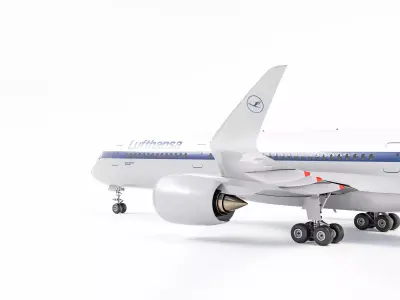 Airbus A350-900 Lufthansa retro 3D model
