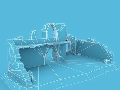 Medieval Building 55 Ruins Low-poly 3D model