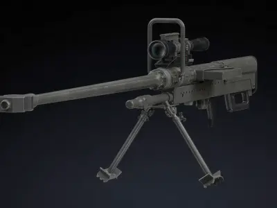 Denel NTW-20 Low Poly Low-poly 3D model