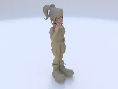 Military Personnel female 3D model