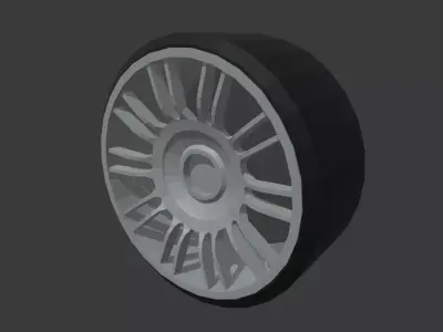 Low Poly Wheel 02 Low-poly 3D model