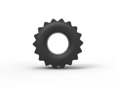 Dirt dragster rear tire 5 Scale 1 to 25 3D print model