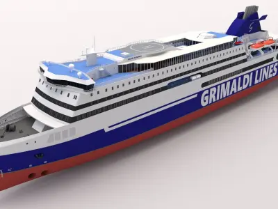 Ship Cruise Ausonia - Grimaldi Lines 3D model