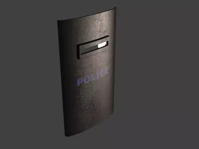 Riot Police Shield Free low-poly 3D model