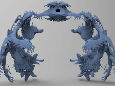 Demon Hand Sculpture large 3D model