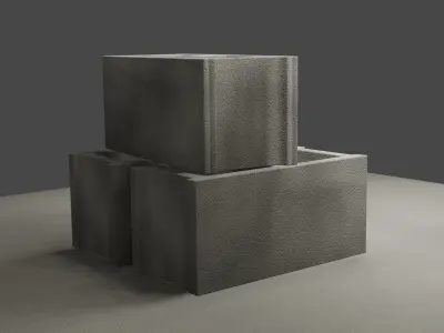 Cinder Block Free low-poly 3D model purchase